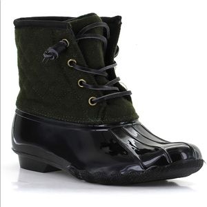 Seven7 Goose Emboss Wool‎ Rain Boot Two-Tone